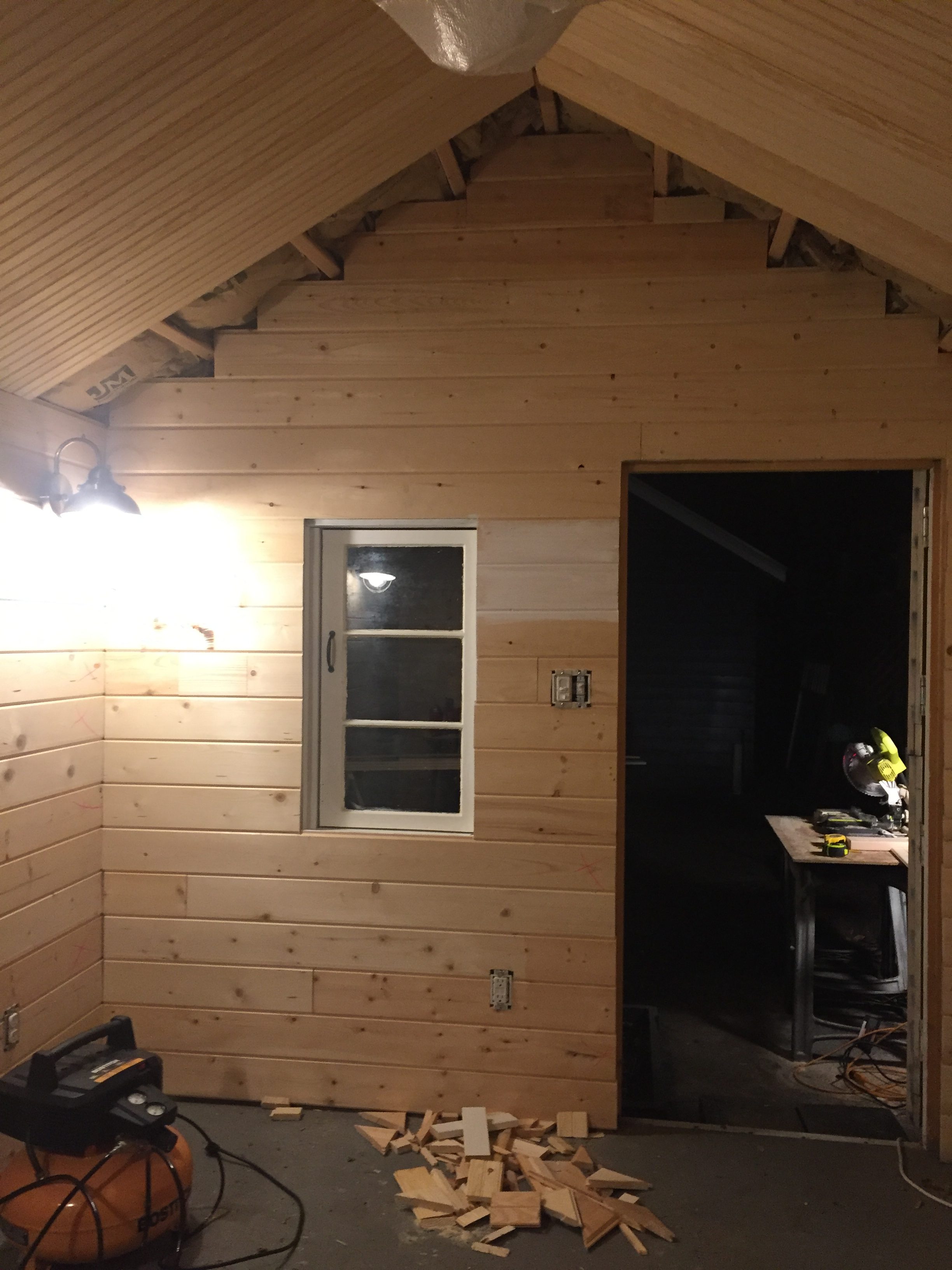 The ceiling nears completion...